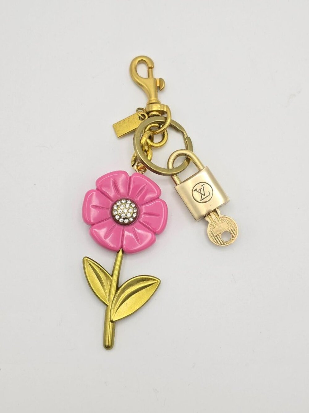 Authentic Louis Vuitton Gold Padlock 🔒 Key Set w/ Unbranded Flower Bag Charm